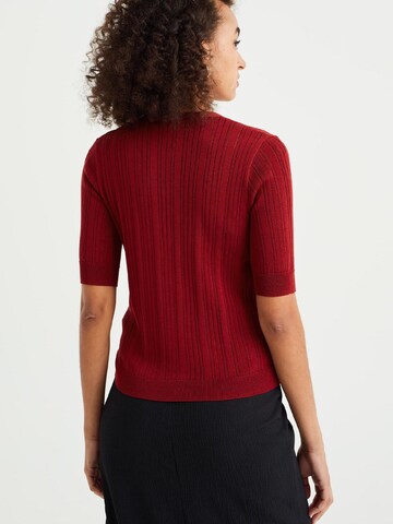 WE Fashion Knit cardigan in Red