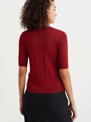 Geacă tricotată de la WE Fashion pe roșu