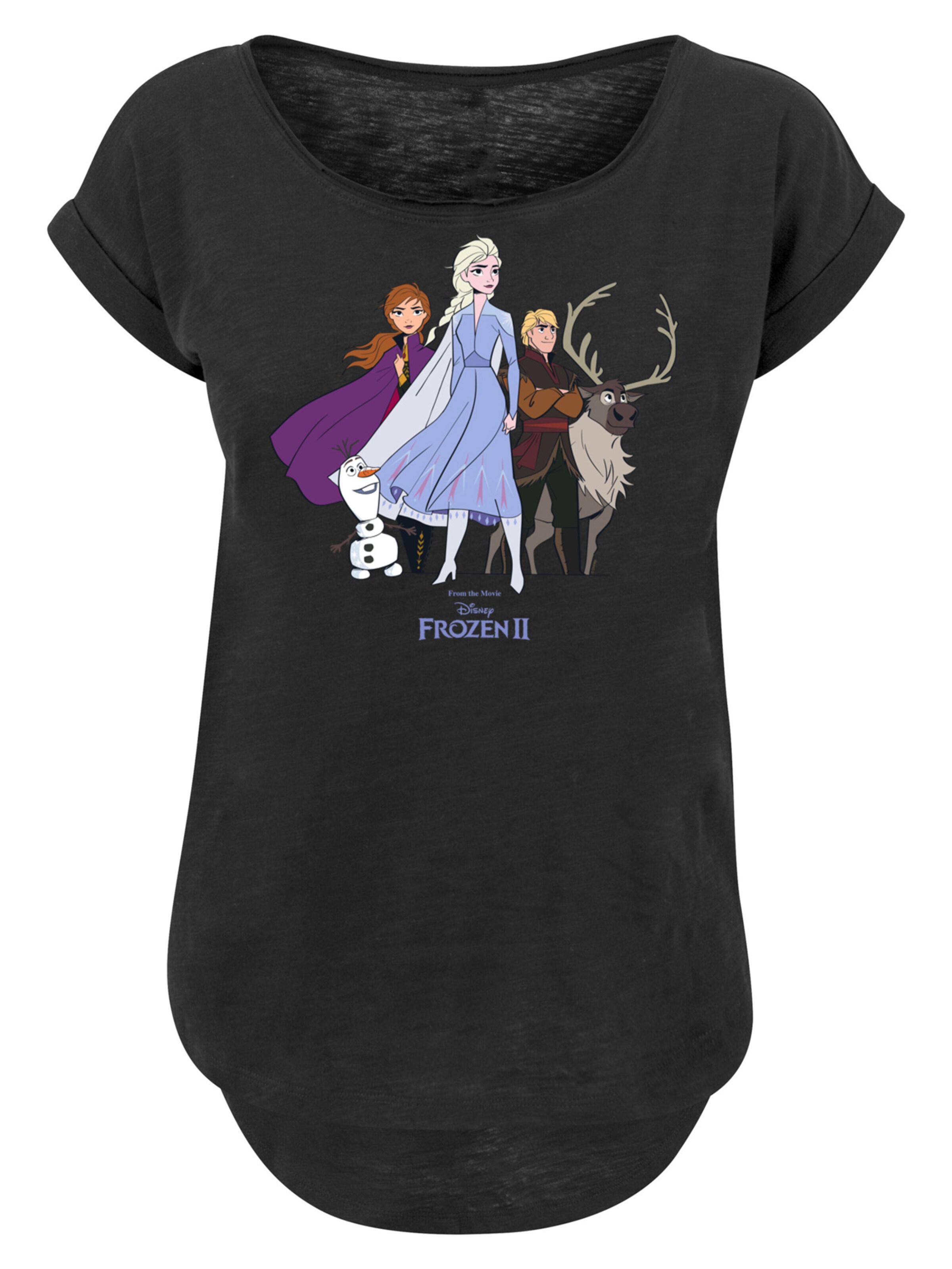 T-shirt 'Disney Frozen 2' F4NT4STIC en noir : devant