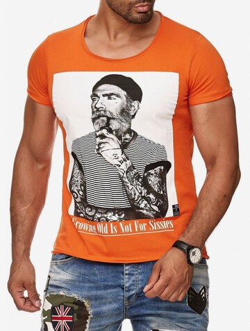 Redbridge T-Shirt 'Manhattan Uncle Pipe' in Orange: predná strana
