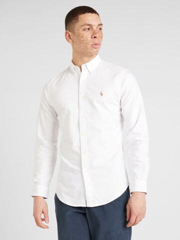 Coupe slim Chemise Polo Ralph Lauren en blanc : devant