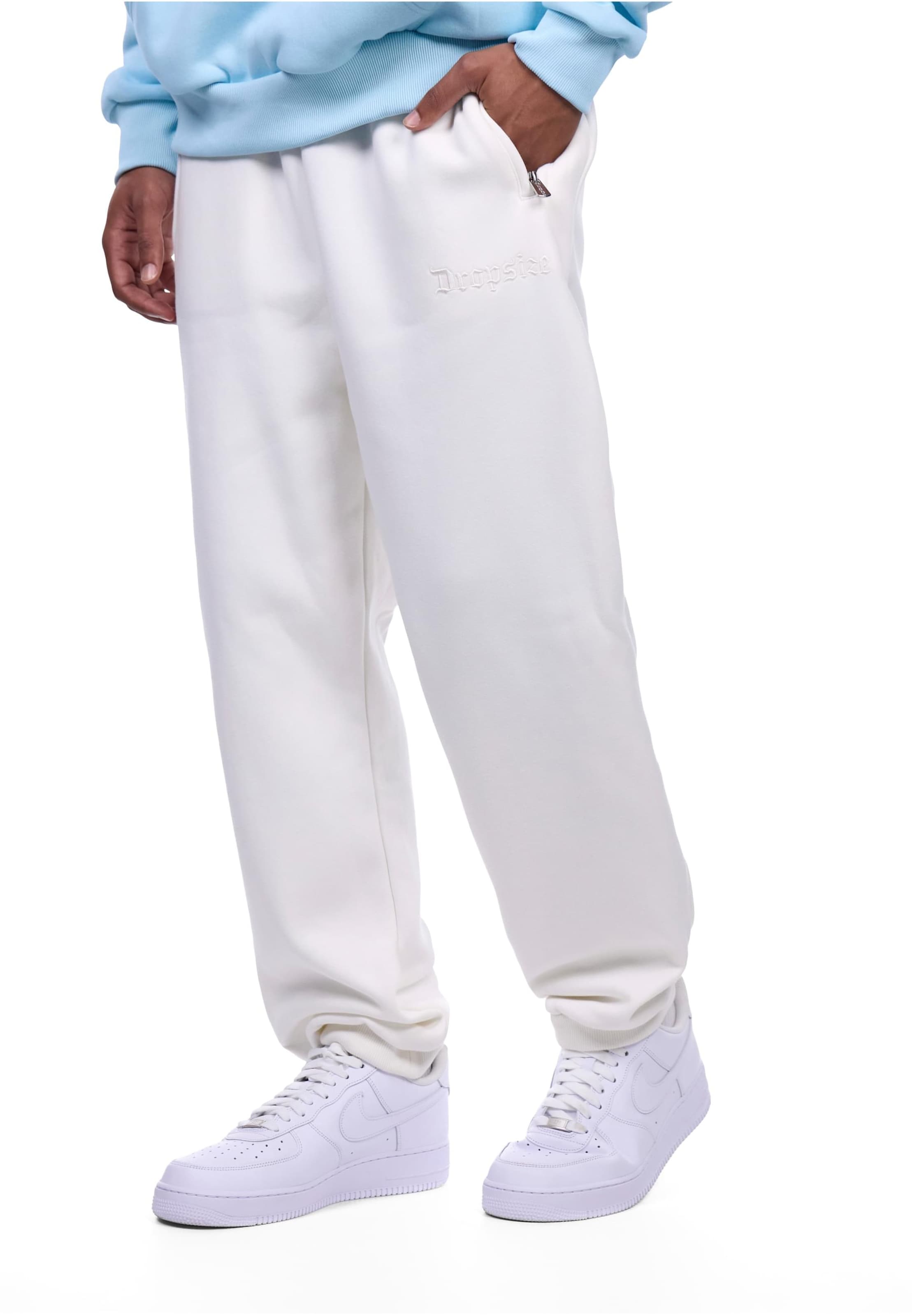 balts Dropsize Pakapēniski sašaurināts piegriezums Bikses