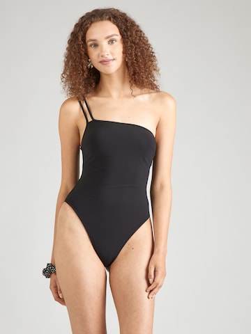 & Other Stories Bandeau Badeanzug in Schwarz: Vorderseite