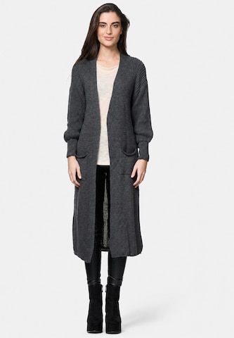 Manteau en tricot Elara en gris : devant