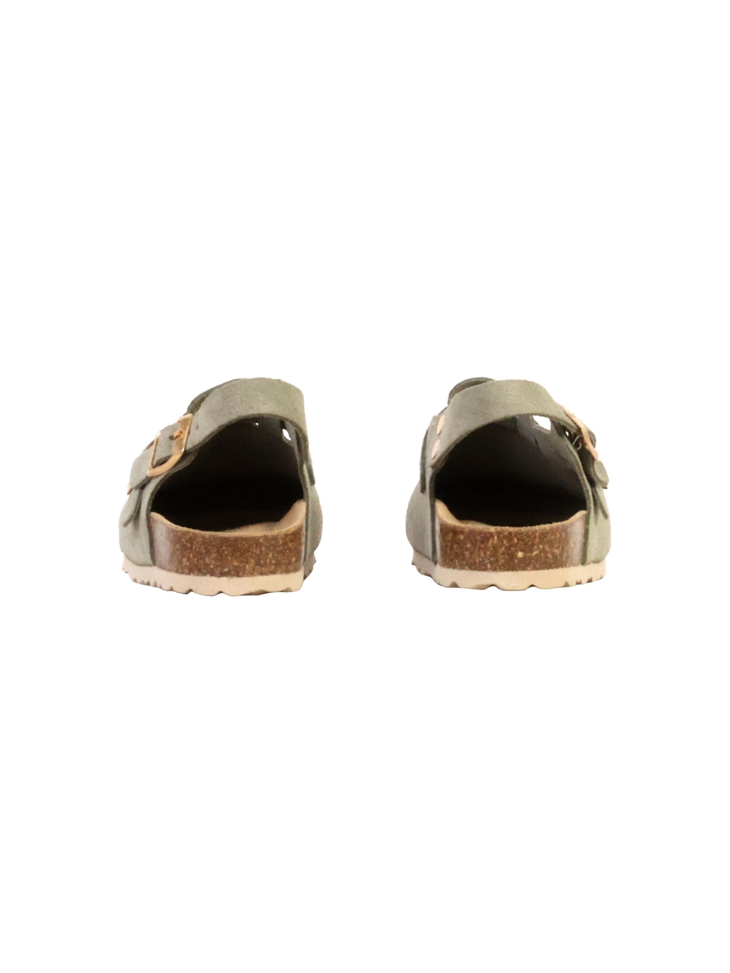 Pantoufle 'Kinder-Pantolette aus Leder Noga Boreali BS Edge' The Divine Factory en vert