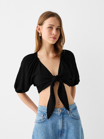 Bershka Bluse in Schwarz: predná strana