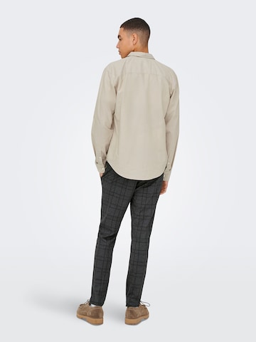 Only & Sons - Ajuste regular Camisa 'ONSALVARO' en beige