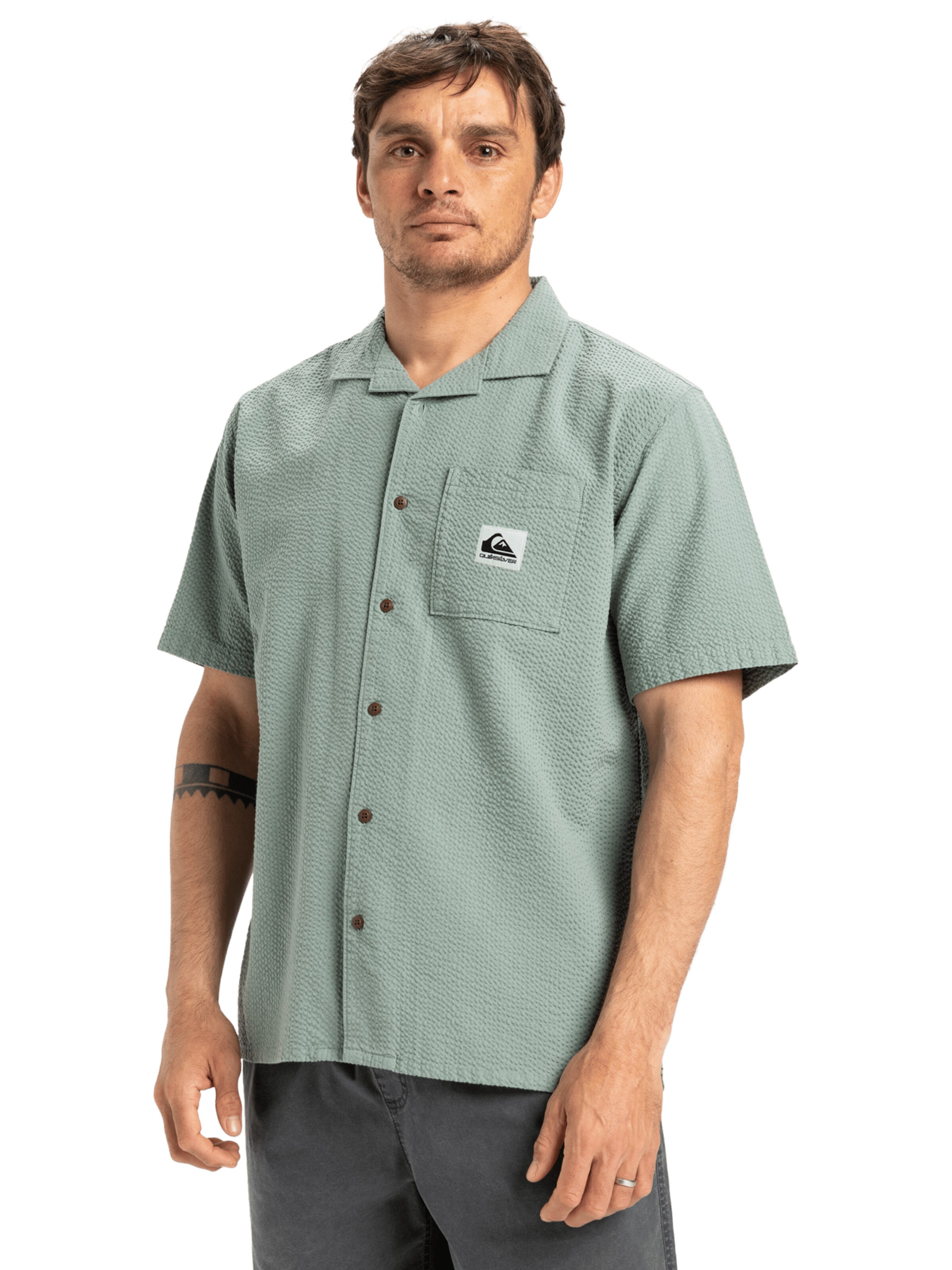 QUIKSILVER Comfort fit Overhemd 'Heartbeat' in Groen
