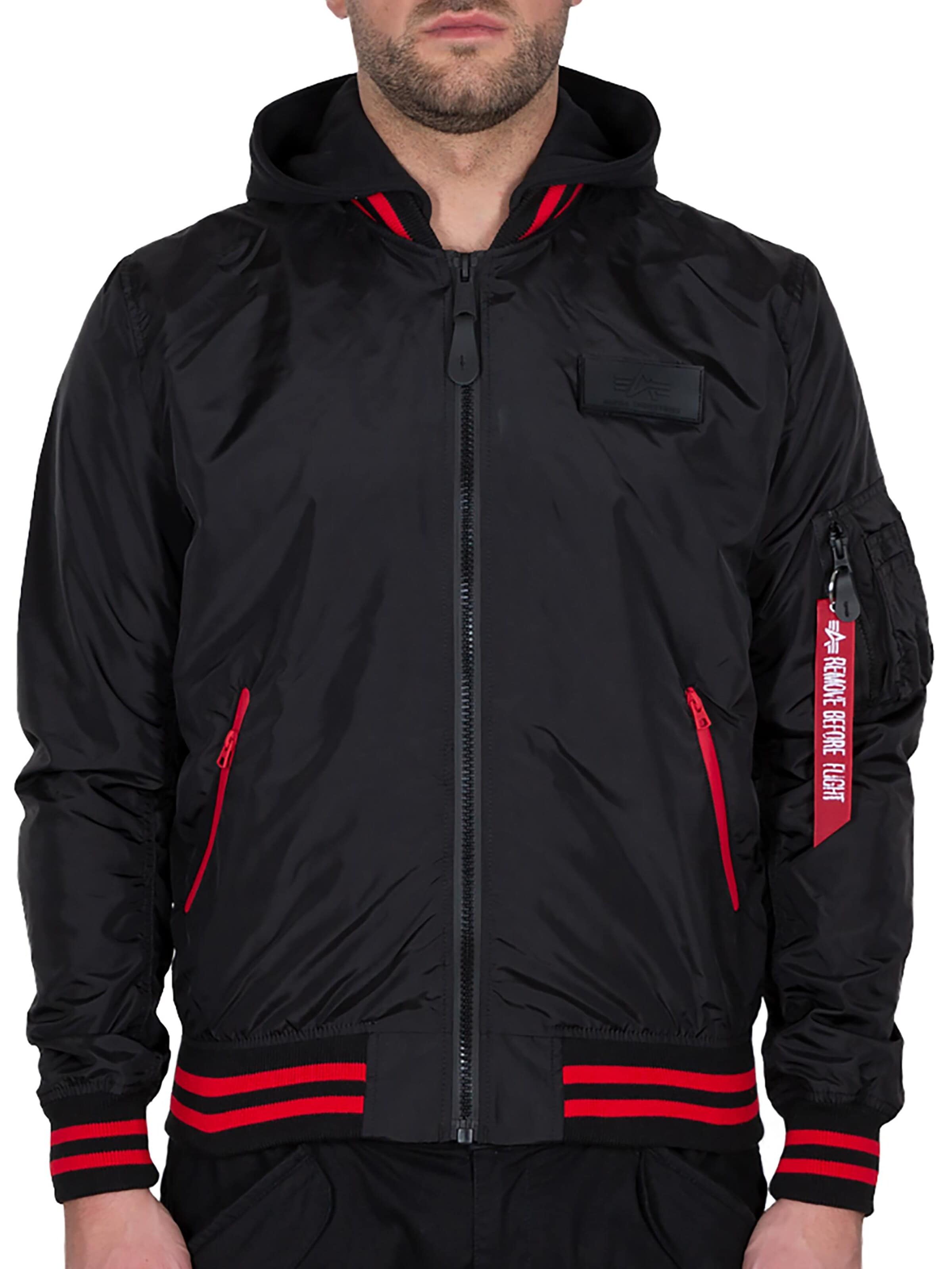 ALPHA INDUSTRIES Between-Season Jacket 'MA-1 TT Defense' in Black: front
