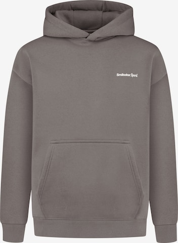 Smilodox Hoodie Oversize Backprint Tamio in Grau: Vorderseite