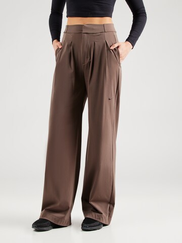 Wide leg Pantaloni sportivi 'Bliss' di NIKE in marrone: frontale