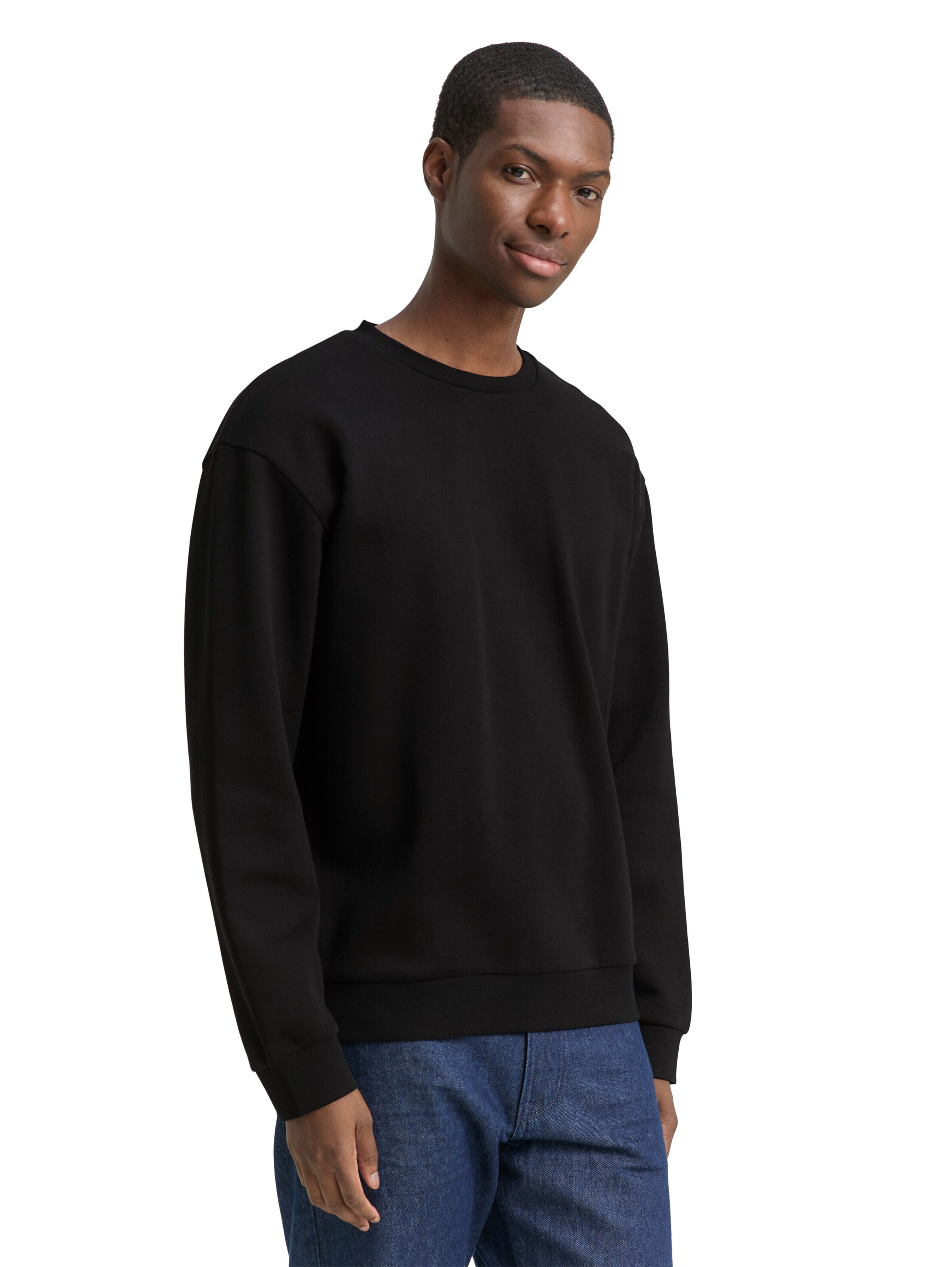 TOM TAILOR DENIM Sweatshirt in Black: front