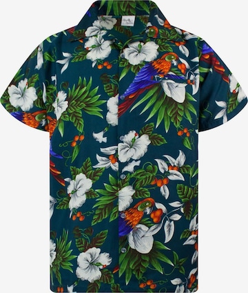 King Kameha T-shirt 'Cherryparrot' i grön: framsida