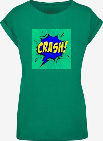 Maglietta 'Crash Comic' di Merchcode in verde: frontale