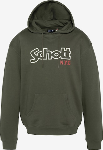 Schott NYC Sweatshirt in Grün: Vorderseite