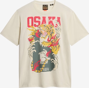 T-Shirt 'Osaka' Superdry en beige : devant