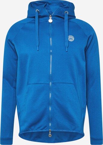 BIDI BADU Athletic Zip-Up Hoodie in Blue: front