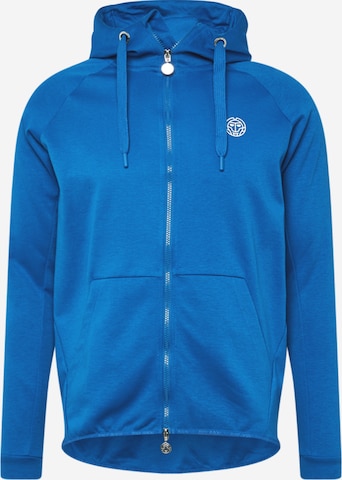 BIDI BADU Athletic Zip-Up Hoodie in Blue: front