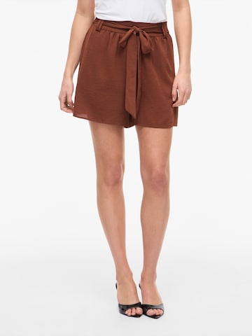 Wide Leg Pantalon 'VIRELLA' VILA en marron : devant