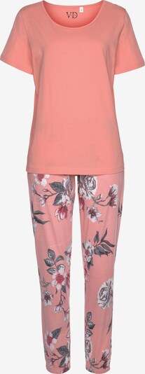 VIVANCE Pyjama 'Hortensia' in koralle / altrosa, Produktansicht