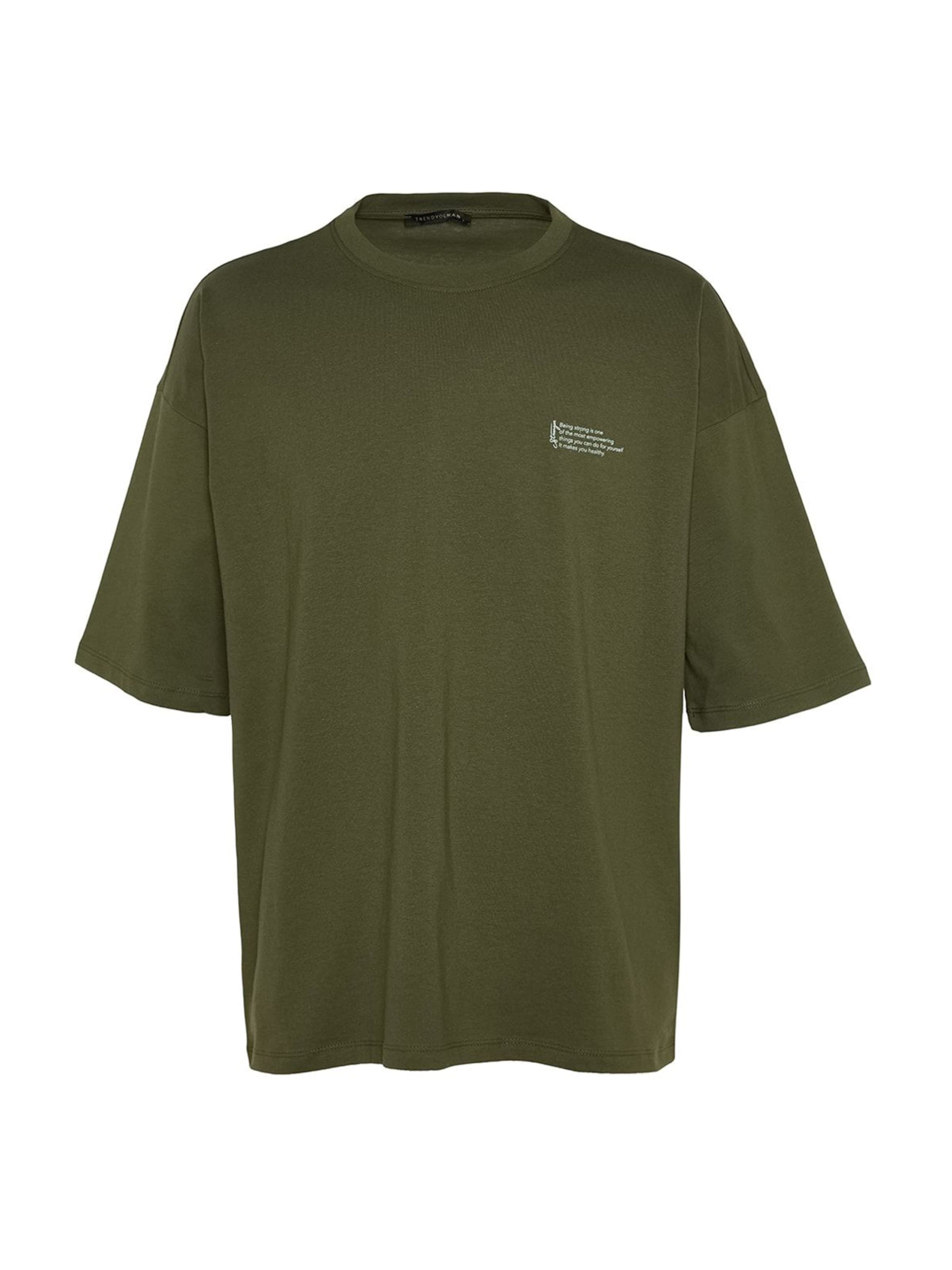 Trendyol Koszulka w kolorze zielony: przód