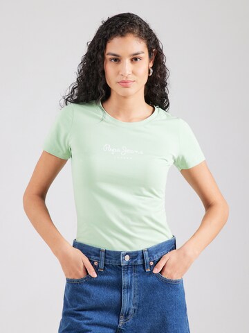 Pepe Jeans Футболка 'New Virginia' в Зеленый: спереди
