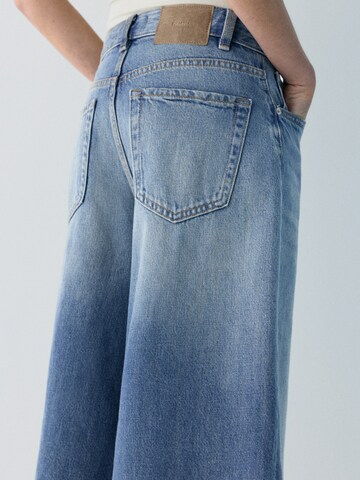 Wide Leg Jean Pull&Bear en bleu