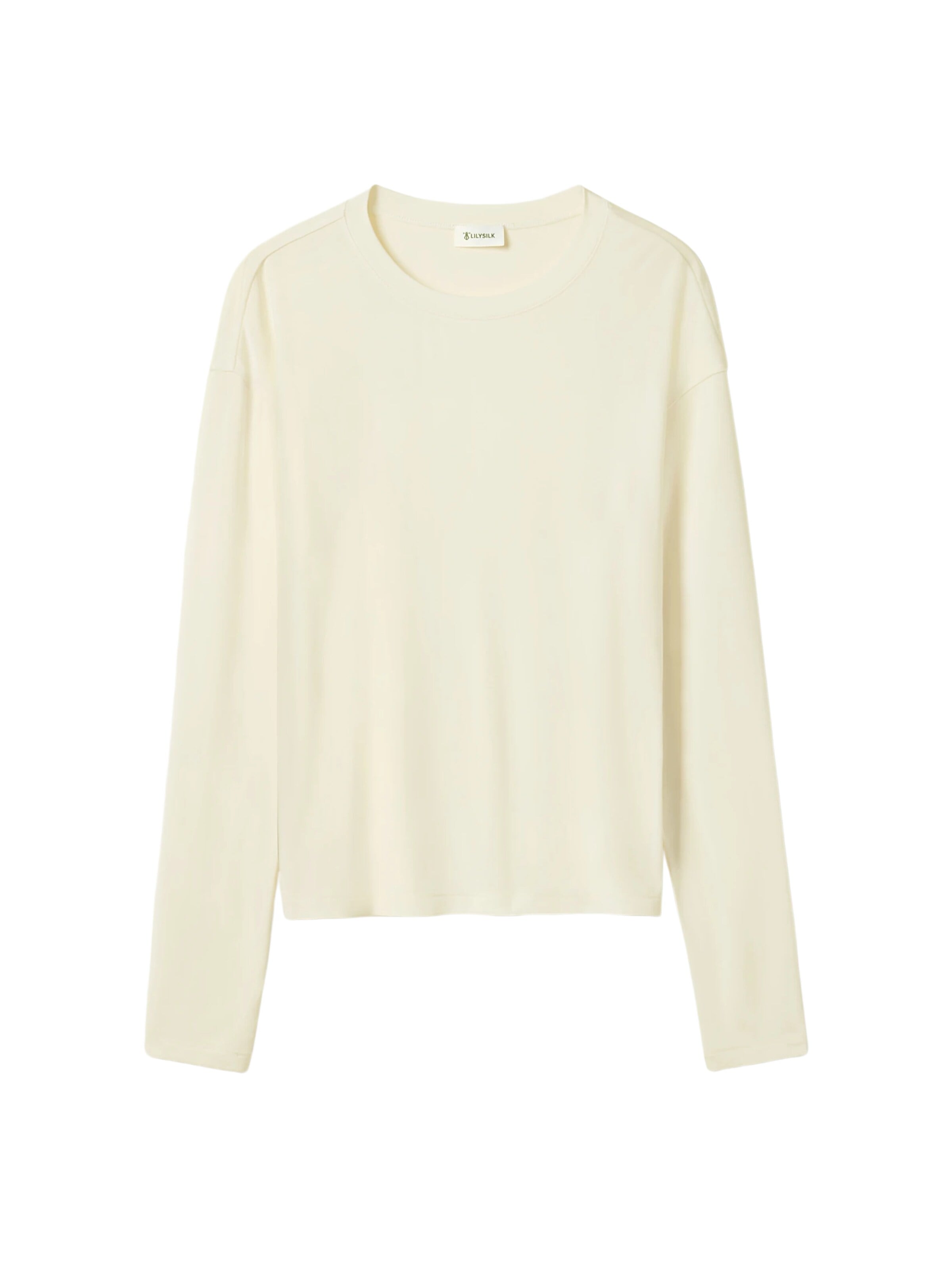 Lilysilk - Camiseta 'Seide Breeze Jersey Entspanntes Lounge Top' en blanco: frente