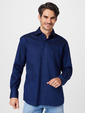 ETERNA - Ajuste regular Camisa de negocios en azul: frente