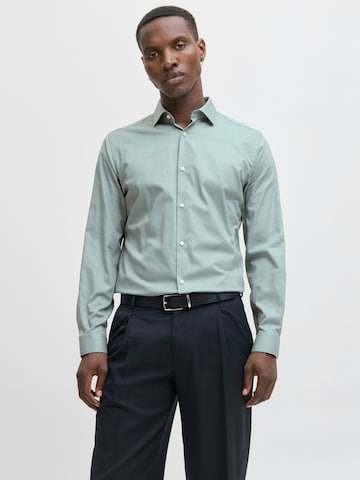 JACK & JONES Comfort fit Button Up Shirt 'Blaparker' in Green: front