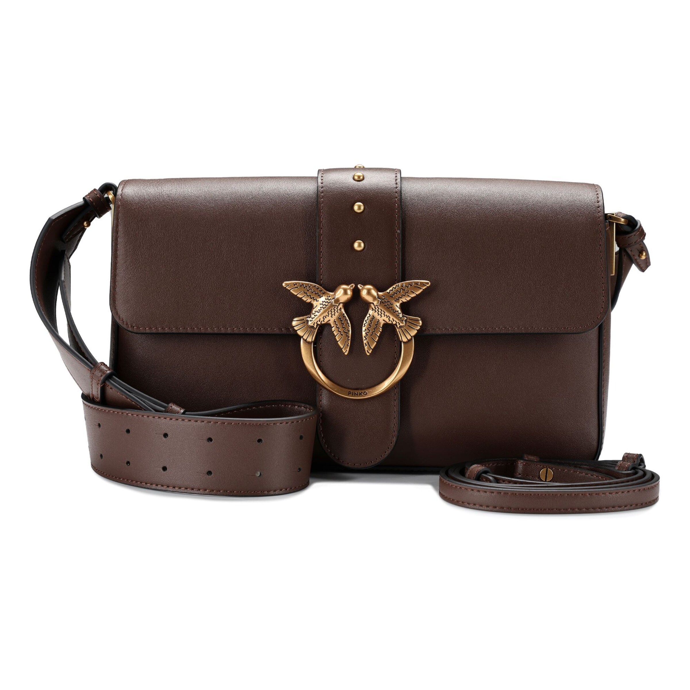 PINKO Schoudertas 'Love One ' in Bruin