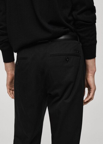 MANGO MAN Regular Pleated Pants 'Nicco' in Black