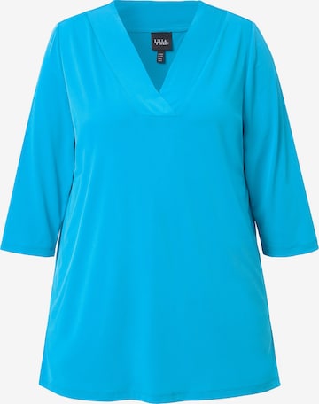 T-shirt Ulla Popken en bleu : devant