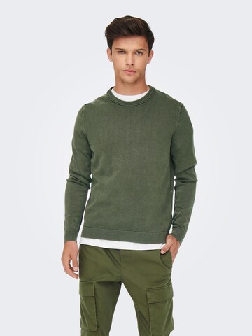 Pullover 'Clark' di Only & Sons in verde: frontale