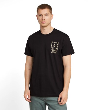 T-Shirt 'Text' G-STAR en noir : devant
