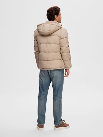 SELECTED HOMME Winter Jacket in Beige