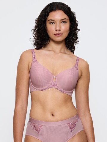 TRIUMPH Triangle Bra 'Wild Azalea' in Pink: front