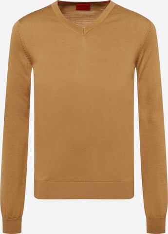 HUGO Sweater 'San Vredo' in Brown: front