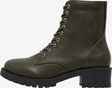 Bianco Lace-Up Ankle Boots 'CLAIRE' in Green: front