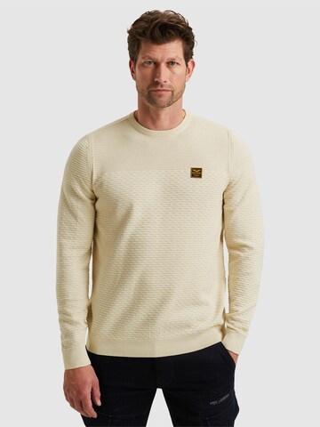 PME Legend Sweater 'Pullover in mouliné cotton' in Beige