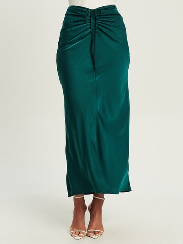Gonna 'LEILA' di Tussah in verde: frontale