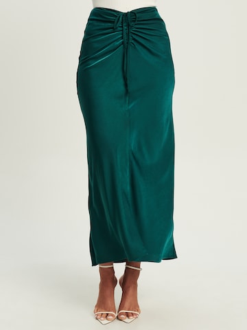 Tussah Skirt 'LEILA' in Green: front