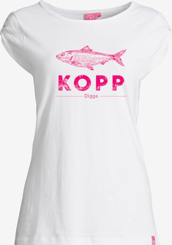 salzhaut Shirt 'Biike - Fischkopp Digga' in Wit: voorkant