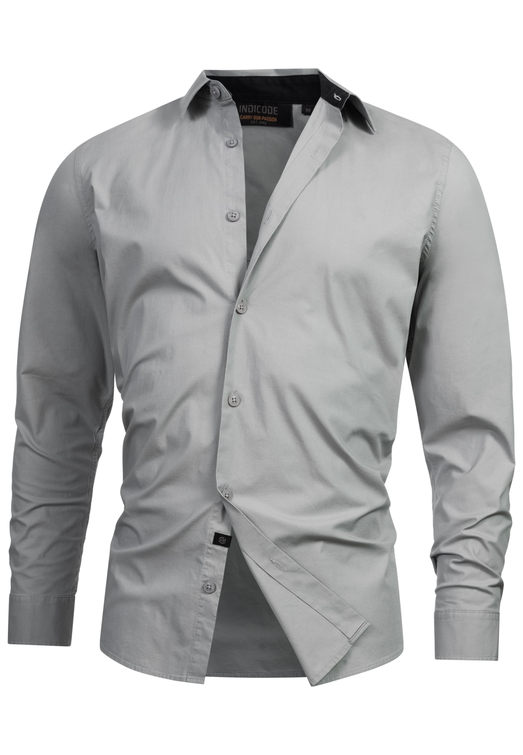 INDICODE JEANS Hemd 'Kamby' in Grau: Vorderseite