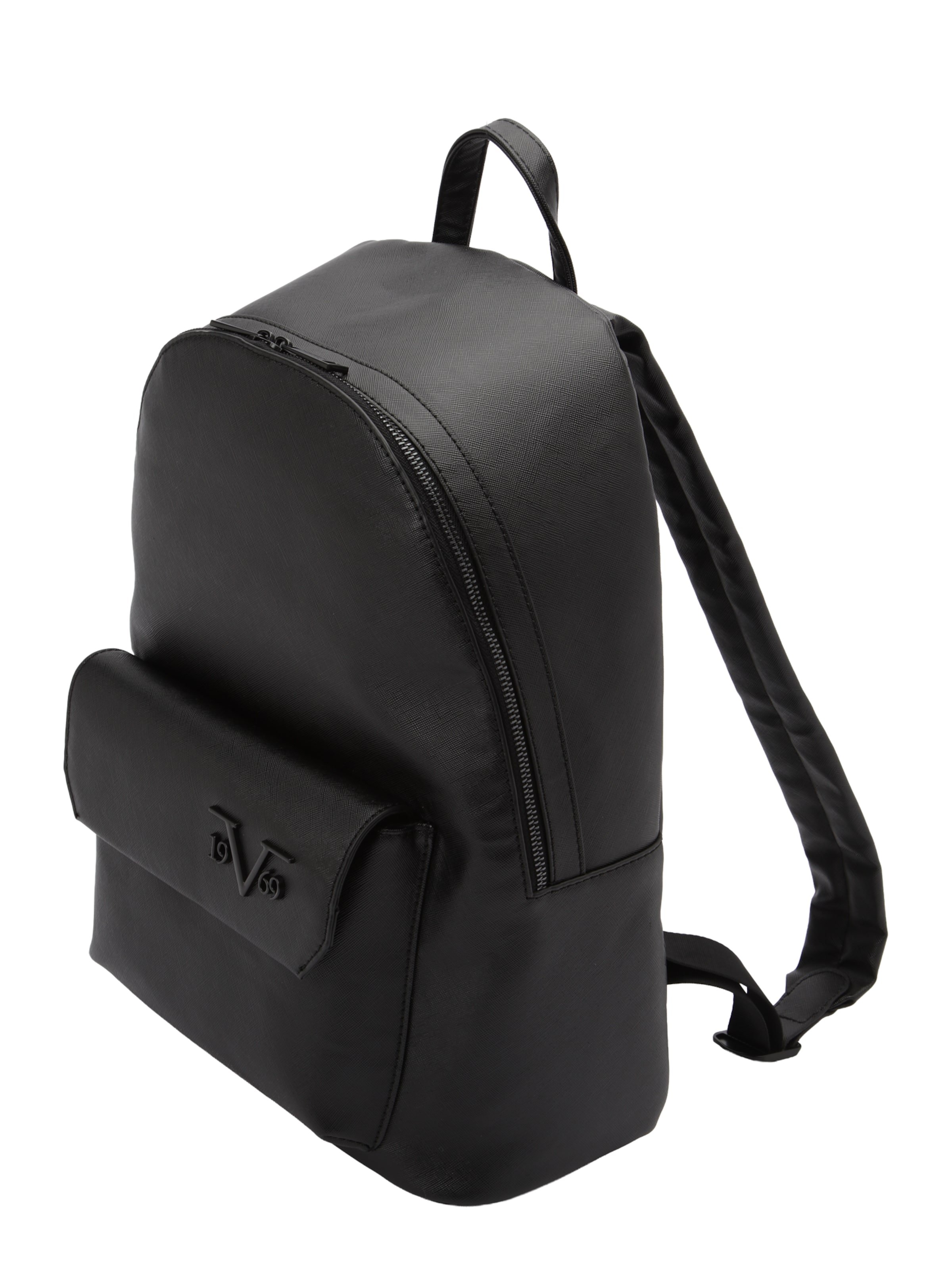 19V69 ITALIA Batoh 'Babilo' - Čierna: bočná strana