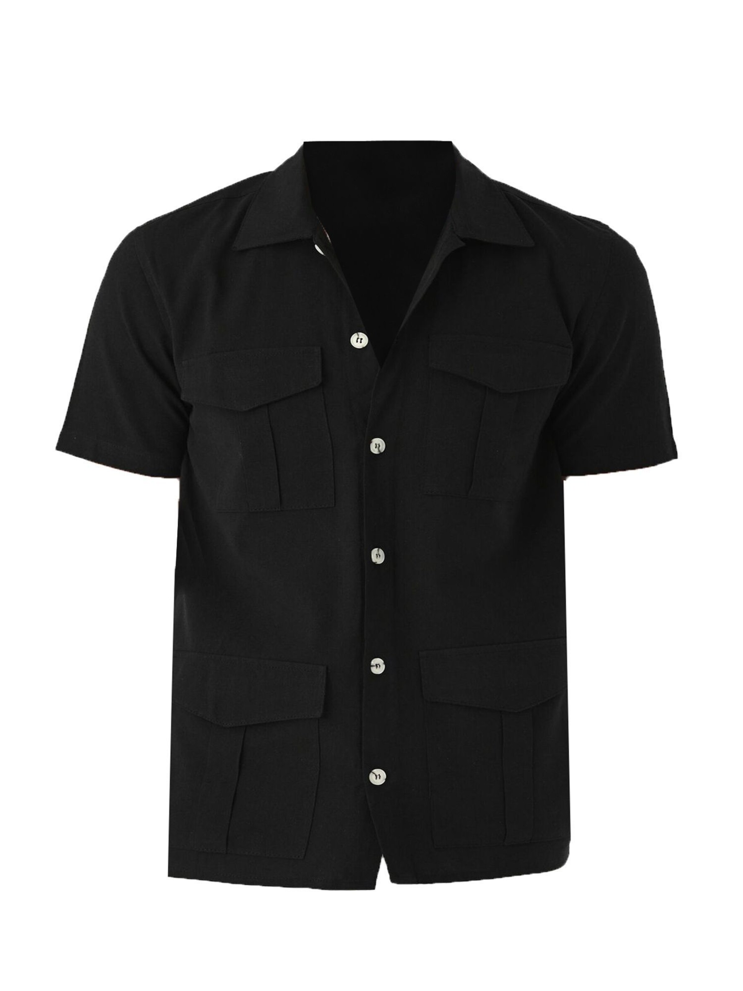 Antioch Comfort Fit Hemd in Schwarz: Vorderseite