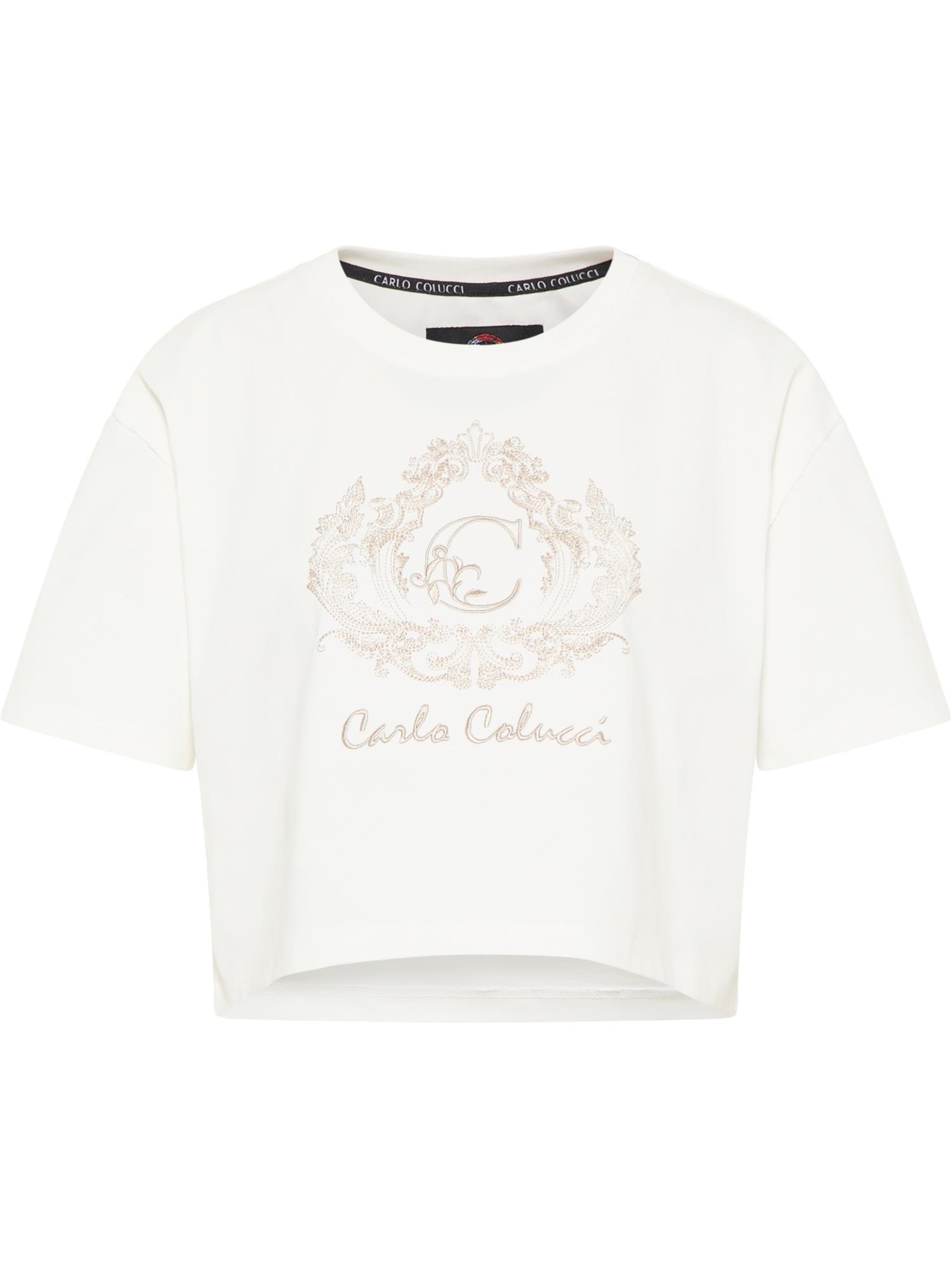 Carlo Colucci T-Shirt 'Daz' in Weiß: Vorderseite