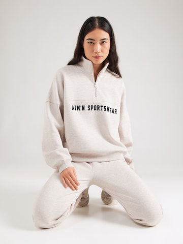 Felpa sportiva 'Varsity' di Aim'n in beige: frontale