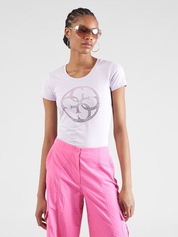 T-shirt 'Strass' GUESS en violet : devant