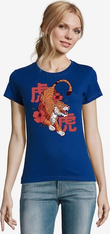 Blondie & Brownie Shirt 'BlumenTiger' in Blue: front